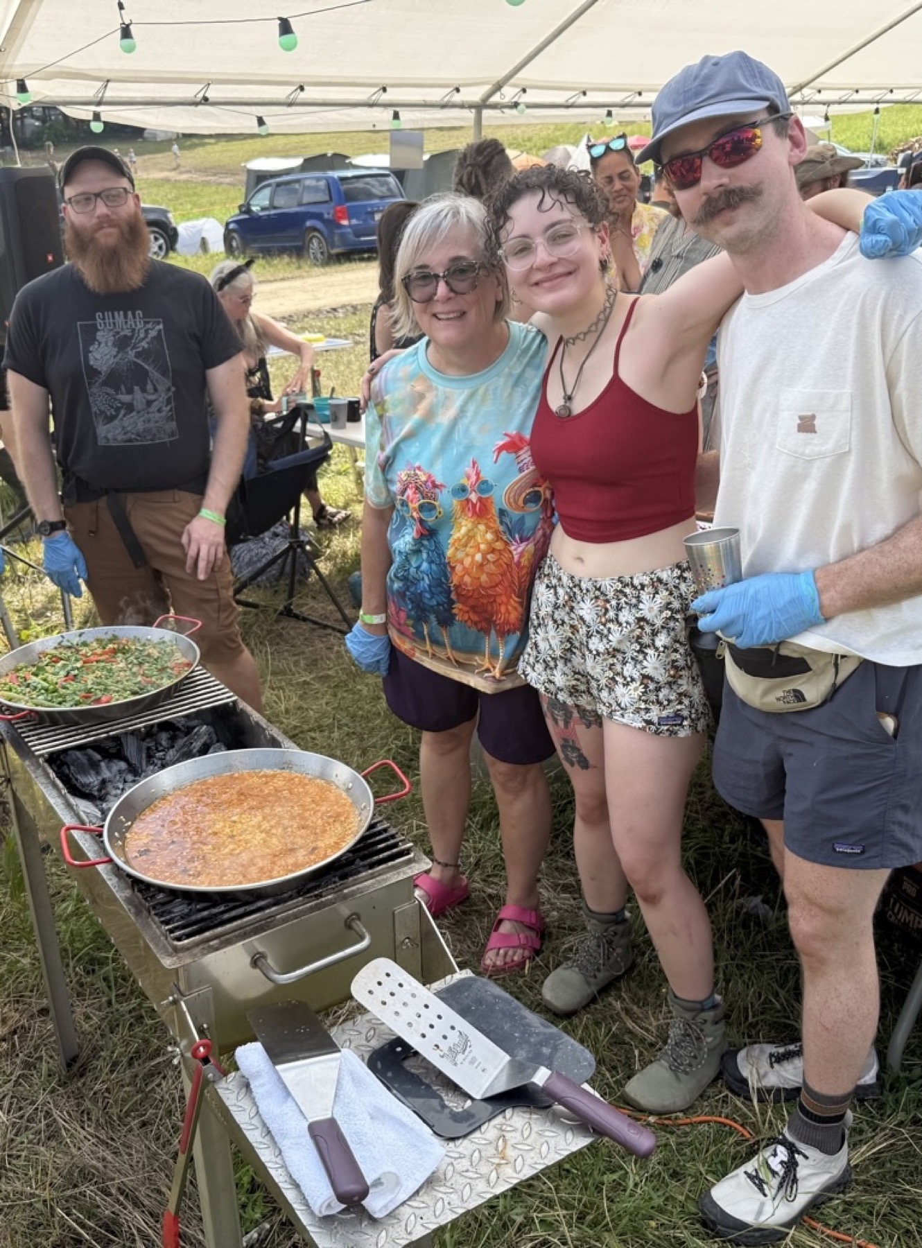 Deanna teaching Paella cookery at SummerIsle